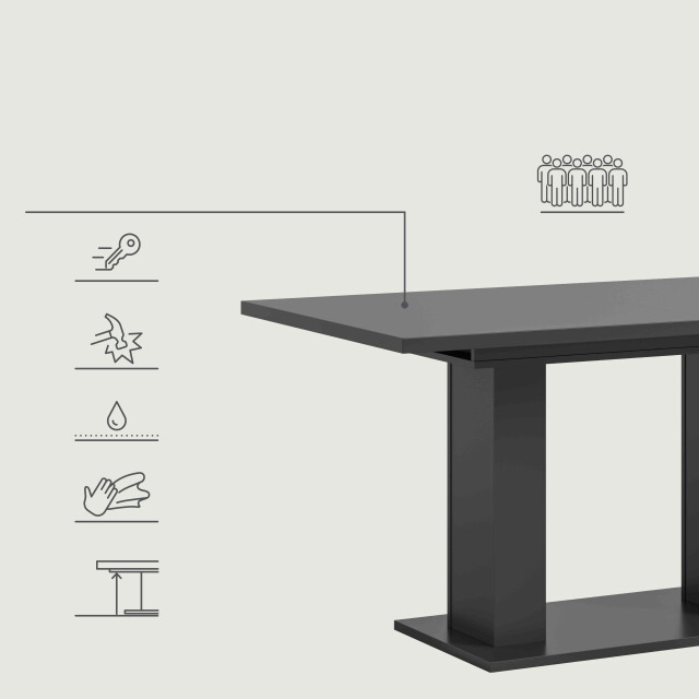 Furnilux Motion eettafel d uitschuifbaar nb nb 3254581 large
