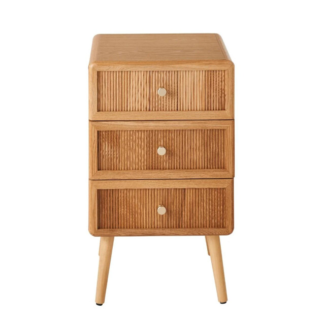 CaliCosy Nachtkastje met 3 lades en latten front h71 cm ava 3245907 large