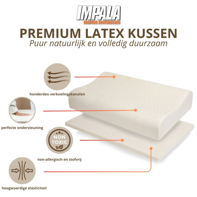 NachtrustOnline Impala latex aanpasbaar contour- 100% natuurlijk ondersteunend, gevromd 3212019 large