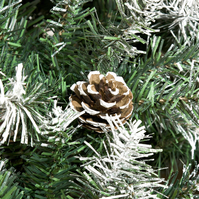 Homcom Kunstkerstboom 800 takken 61 dennenappels sneeuwtoppen- 180 cm 3287978 large