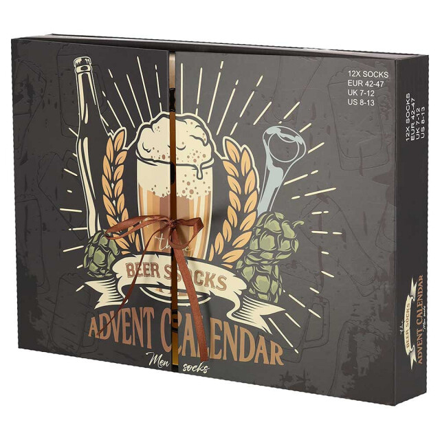 Apollo Heren sokken adventskalender 12-paar kerst giftbox bier print 000120995002-42 large