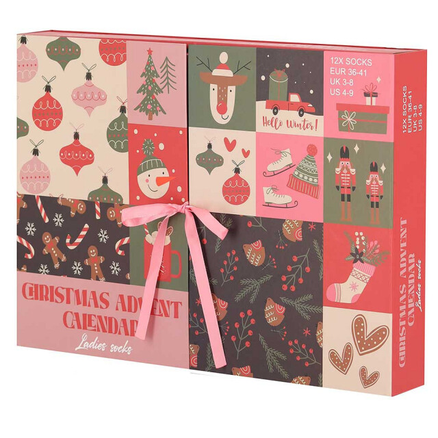Apollo Dames sokken adventskalender 12-paar kerst giftbox 000130995001-36 large
