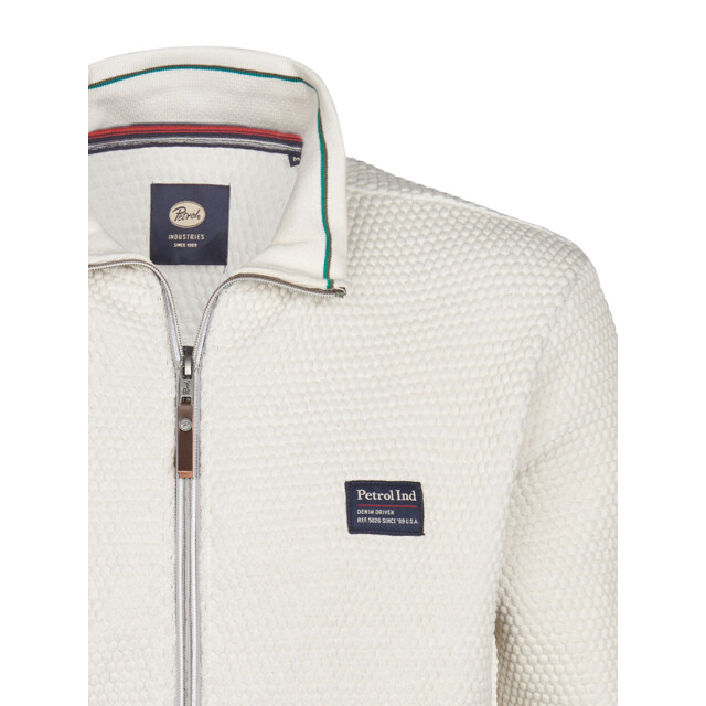 Petrol Industries men sweater collar zip m-3050-swc343 0009 antique white melee 05791.100.0028 large Petrol Industries men sweater collar zip m-3050-swc343 0009 antique white melee 05791.100.0028 large