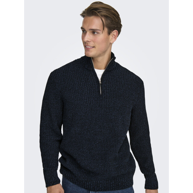 Only & Sons onsjoin reg ls high neck knit camp 22035796 dark sapphire 05711.240.0078 large