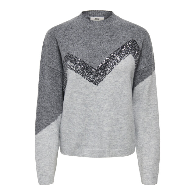 Jacqueline de Yong matilda life l/s hn sequin pull 15360123 dark grey melange 06712.970.0023 large