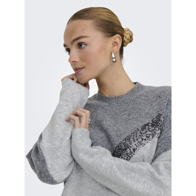Jacqueline de Yong matilda life l/s hn sequin pull 15360123 dark grey melange 06712.970.0023 large