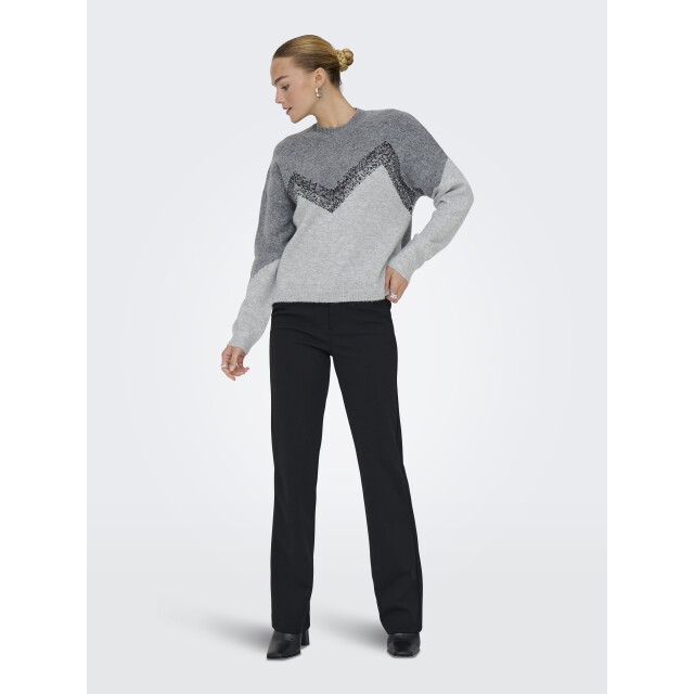 Jacqueline de Yong matilda life l/s hn sequin pull 15360123 dark grey melange 06712.970.0023 large