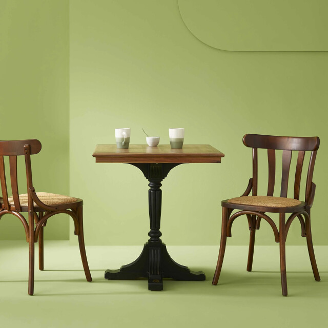 Signature Set van 2 stoelen in massief berkenhout met een bruine afwerking en een zitting 3357683 large