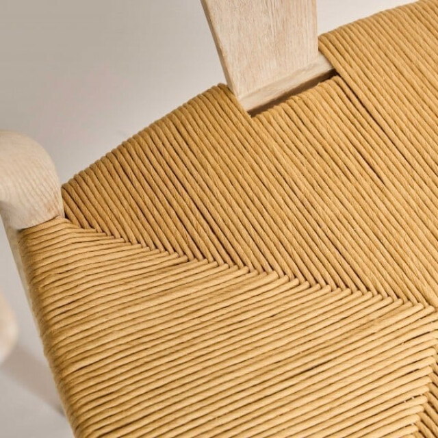 Signature Set van 2 eikenhouten stoelen met gebleekte afwerking en rieten zitting oslo 2929832 large