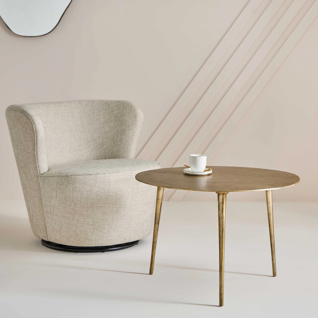 Signature Kleine bijzettafel in aluminium met een afwerking in verguld messing moon 3357675 large