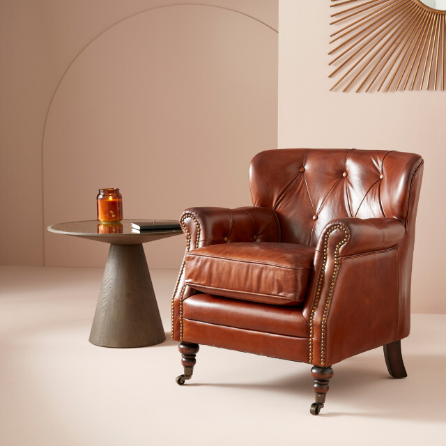 Signature Chocolade leren barkruk newcastle 3357686 large