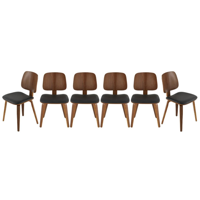 Signature Set van 6 stoelen in zwart vinyl h80,5 cm brand 3066914 large