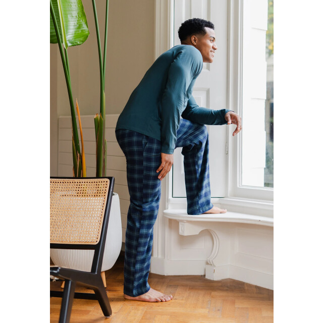 Phil & Co Heren pyjamabroek lang flanel geruit groen PH-657-0D large Phil & Co Heren pyjamabroek lang flanel geruit groen PH-657-0D large