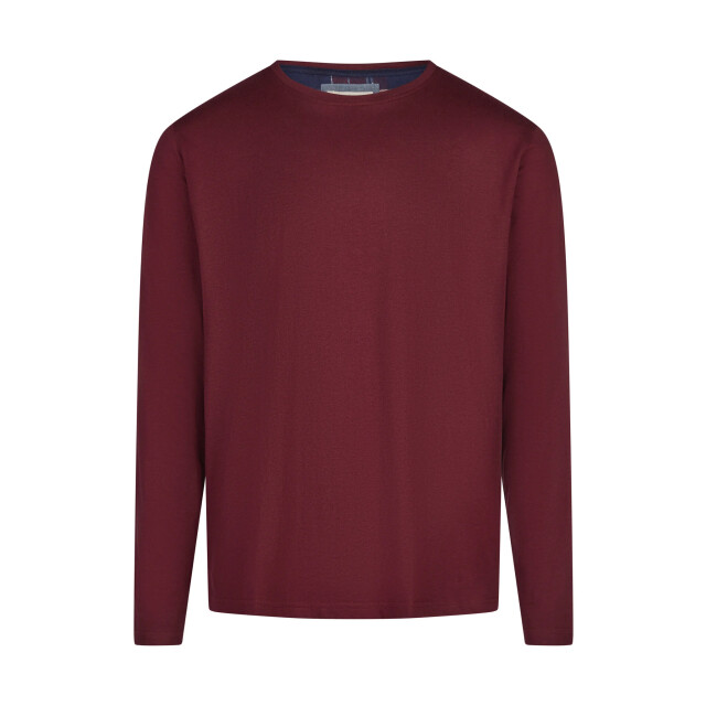 Phil & Co Lange heren pyjama set met flanellen pyjamabroek bordeaux rood/blauw PH-6144-02 large Phil & Co Lange heren pyjama set met flanellen pyjamabroek bordeaux rood/blauw PH-6144-02 large