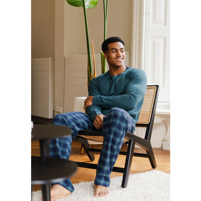 Phil & Co Heren pyjamabroek lang flanel geruit groen PH-657-0D large Phil & Co Heren pyjamabroek lang flanel geruit groen PH-657-0D large