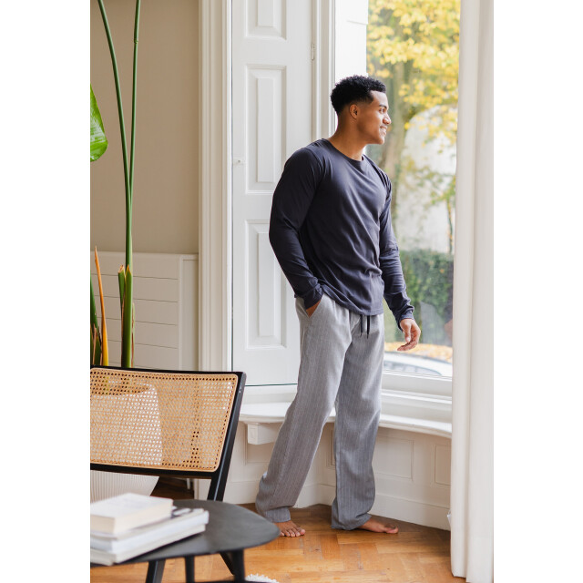 Phil & Co Heren pyjamabroek lang flanel gestreept grijs PH-657-0B large Phil & Co Heren pyjamabroek lang flanel gestreept grijs PH-657-0B large