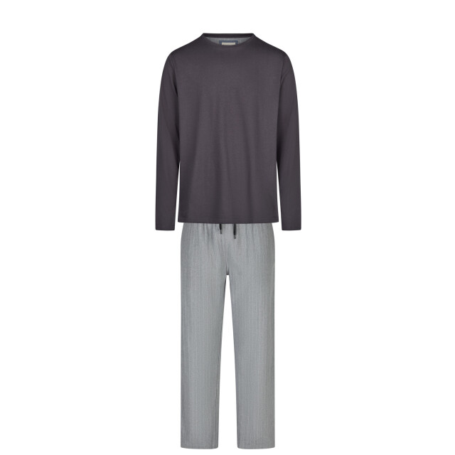 Phil & Co Lange heren pyjama set met flanellen pyjamabroek grijs PH-6145-02 large Phil & Co Lange heren pyjama set met flanellen pyjamabroek grijs PH-6145-02 large