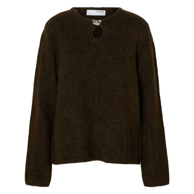 Selected Femme Pullover 16099367 lulu Selected Femme Pullover voor Dames in de kleur Donker bruin - Maat XL voor Dames in de kleur Donker bruin - Maat XL large