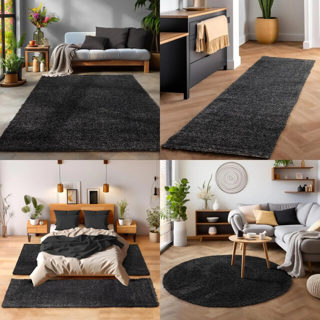 Muratap Basic shaggy vloerkleed antraciet hoogpolig- 160x230 cm 1128795 large