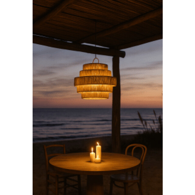 Furnilux -grote hanglamp pulau Ø65 cm – handgemaakte plafondlamp van natuurlijk 3191988 large