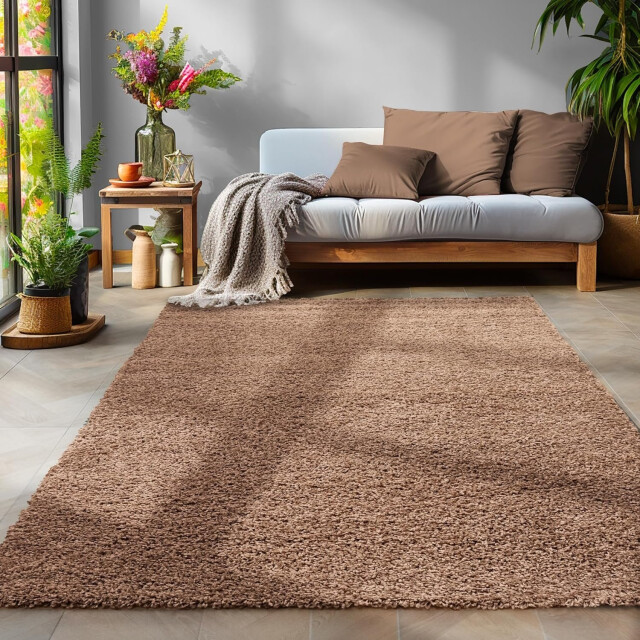 Muratap Basic shaggy vloerkleed caramel hoogpolig- 300x400 cm 1128679 large