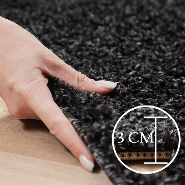 Muratap Basic shaggy vloerkleed antraciet hoogpolig- 60x110 cm 1128804 large