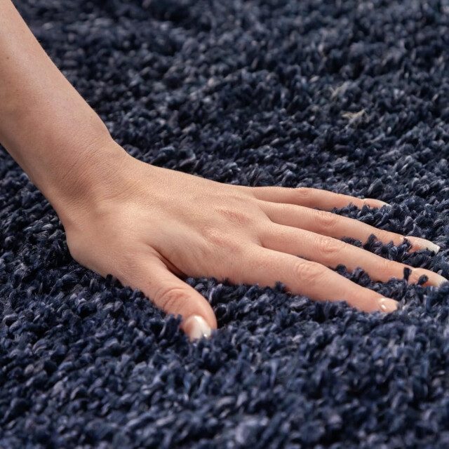 Muratap Basic shaggy vloerkleed donker blauw hoogpolig- 160x230 cm 1128668 large
