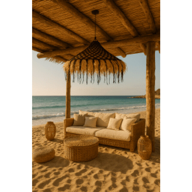 Furnilux Furni-sisal – handgemaakte raffia hanglamp Ø50 cm boho natuurlijke verlichting 3193851 large