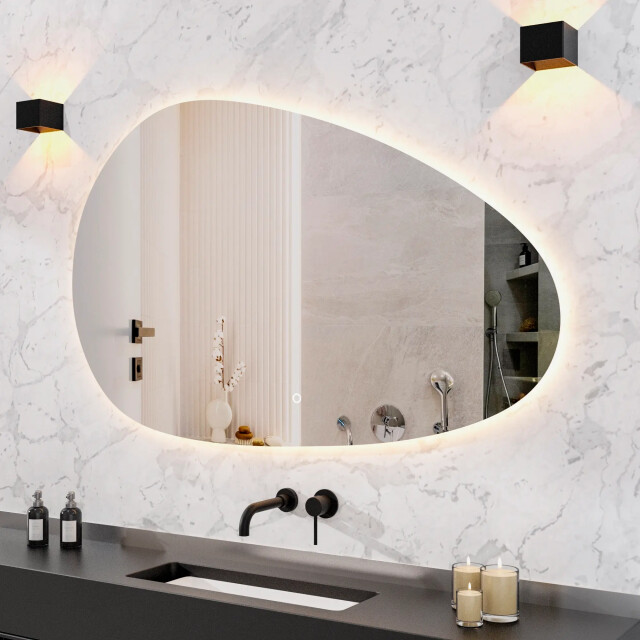 Mirlux Badkamerspiegel 150x93cm asymmetrisch frameloos 3250213 large