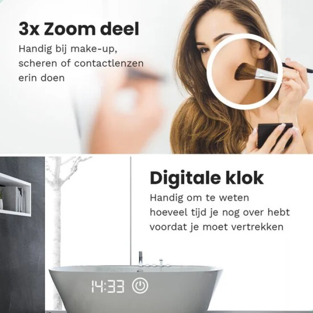 Mirlux Badkamerspiegel 80x60cm rechthoekig frameloos 3083731 large