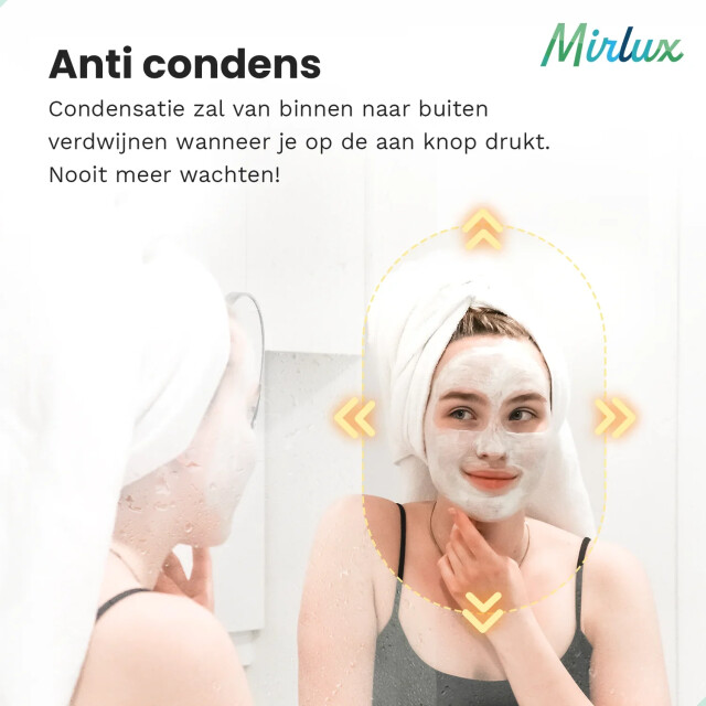 Mirlux Badkamerspiegel 90x50cm ovaal zwart frame 3274077 large