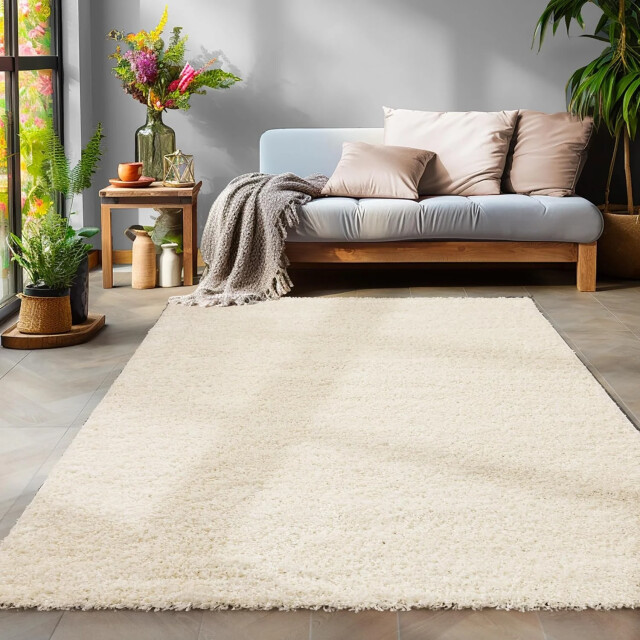 Muratap Basic shaggy vloerkleed creme hoogpolig- 80x150 cm 1128758 large