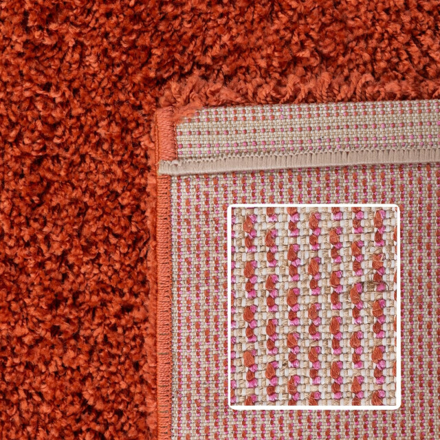 Muratap Basic shaggy vloerkleed terra / oranje hoogpolig- 300x400 cm 1128609 large
