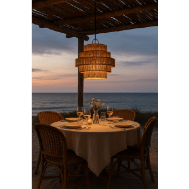 Furnilux -grote hanglamp pulau Ø65 cm – handgemaakte plafondlamp van natuurlijk 3191988 large