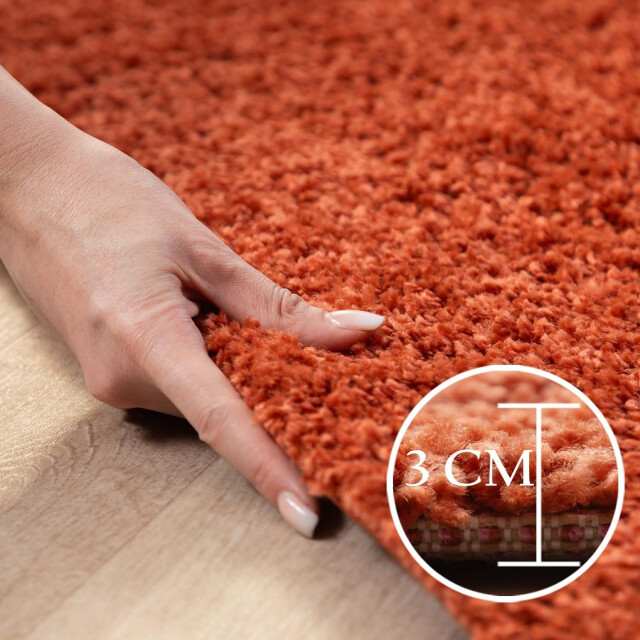 Muratap Basic shaggy vloerkleed terra / oranje hoogpolig- 300x400 cm 1128609 large