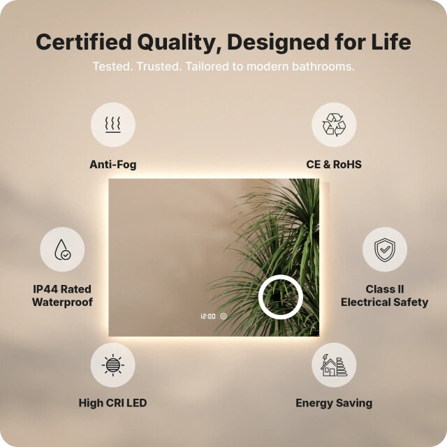 Mirlux Badkamerspiegel 110x70cm rechthoek frameloos 3301707 large