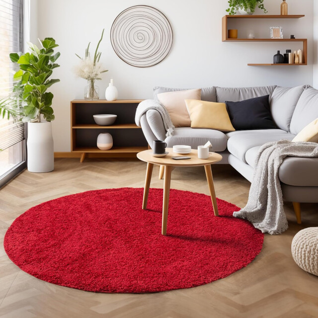 Muratap Basic rond shaggy vloerkleed hoogpolig- 160 cm rond 1128634 large