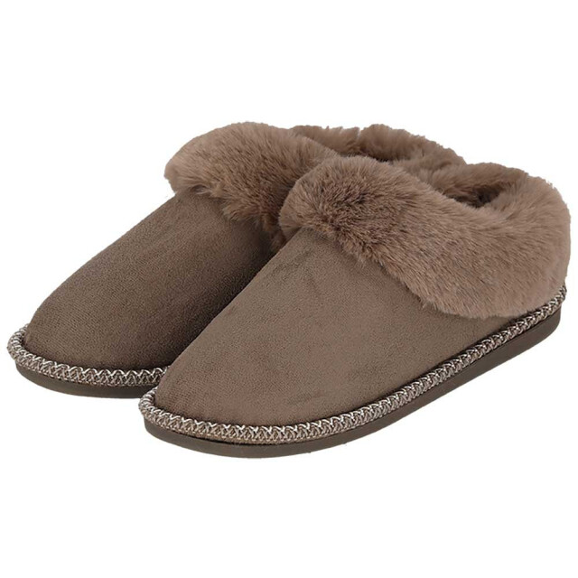 Apollo Dames instap pantoffels teddy taupe 000123818011-Taupe large