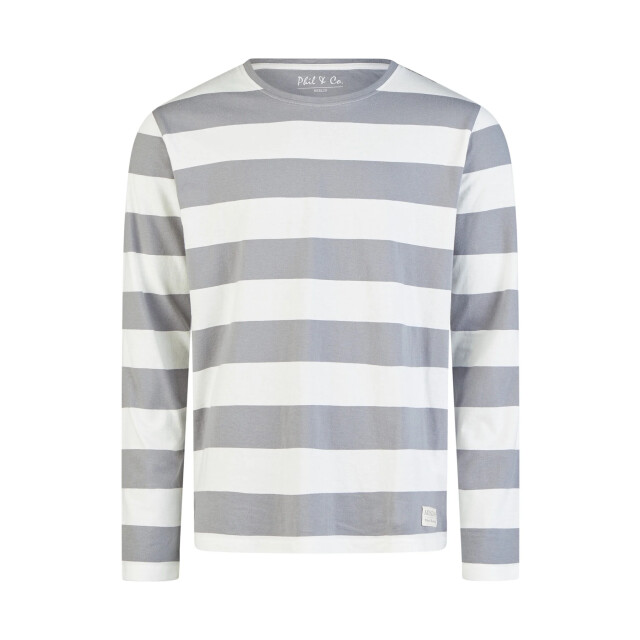 Phil & Co Heren pyjama set lang grijs gestreept PH-6116-02 large Phil & Co Heren pyjama set lang grijs gestreept PH-6116-02 large