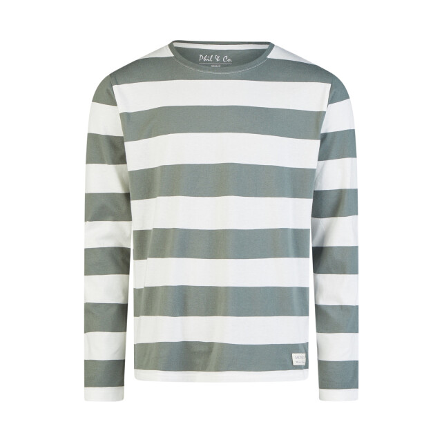 Phil & Co Heren pyjama set lang groen gestreept PH-6115-02 large Phil & Co Heren pyjama set lang groen gestreept PH-6115-02 large