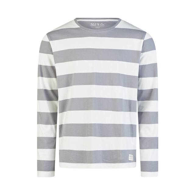 Phil & Co Heren pyjama set lang grijs gestreept PH-6116-02 large Phil & Co Heren pyjama set lang grijs gestreept PH-6116-02 large