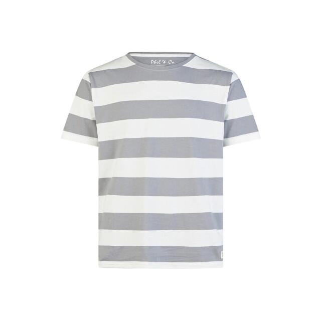 Phil & Co Heren shortama korte pyjama set grijs gestreept PH-6118-02 large Phil & Co Heren shortama korte pyjama set grijs gestreept PH-6118-02 large