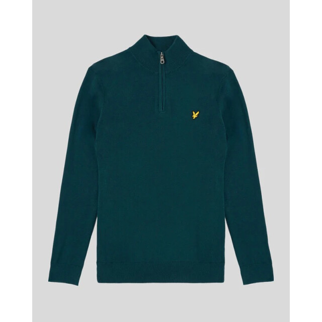 Lyle and Scott Loopback quarter zip sweat petrol 5209.36.0008 large