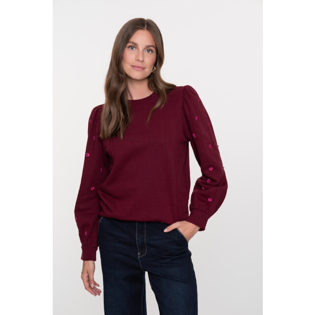 Geisha Sweater with pearls bordeaux 4209.47.0004 large Geisha Sweater with pearls bordeaux 4209.47.0004 large