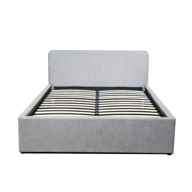 CaliCosy Opbergbed 140x190 cm met hoofdbord bekleed met grijze stof livy 2979228 large