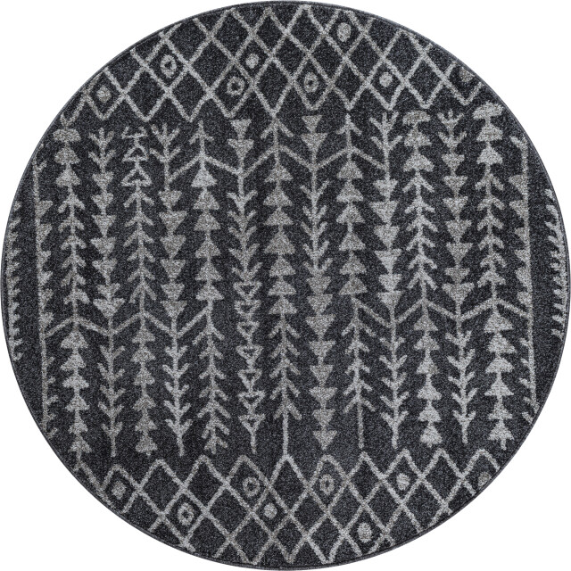 Muratap Rond boho vintage kelim | laagpolig vloerkleed | modern tapijt | woonkamer, 3360587 large