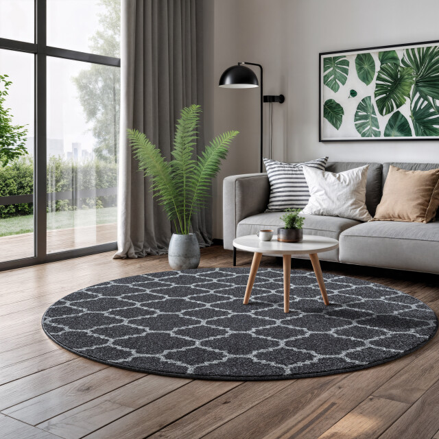Muratap Rond boho klasik | laagpolig vloerkleed | modern tapijt | woonkamer, slaapkamer 3360865 large