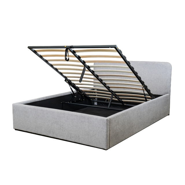 CaliCosy Opbergbed 140x190 cm met hoofdbord bekleed met grijze stof livy 2979228 large