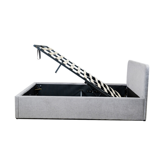 CaliCosy Opbergbed 140x190 cm met hoofdbord bekleed met grijze stof livy 2979228 large