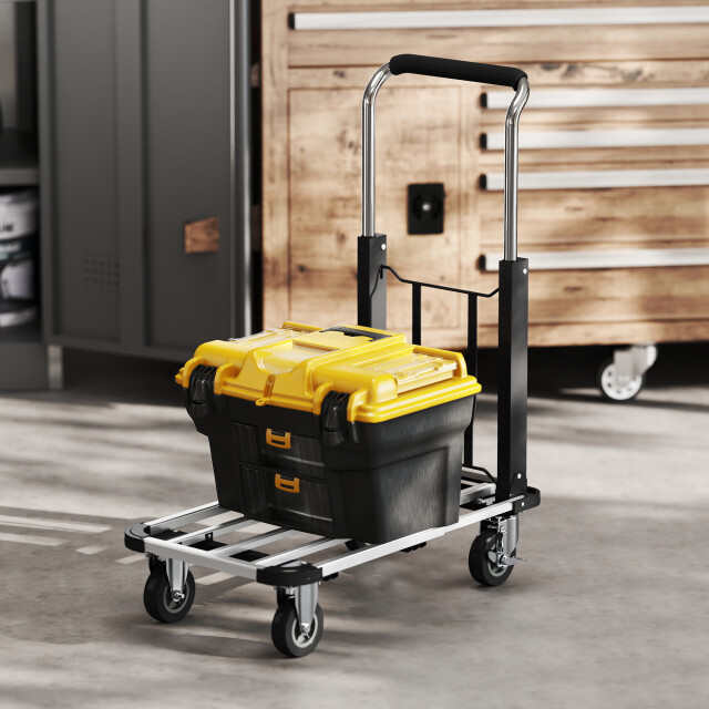 4goodz Opvouwbare plateauwagen 150kg draagvermogen transportkar 3362717 large